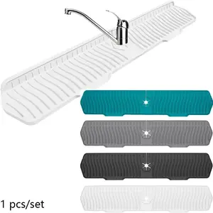 Silicone Splash Guard for Kitchen Sink, Water Splash Guard, Longer Sink Splash Guard, Kitchen Faucet Mat, Sink Drain Mat, Splash Proof, Household Items