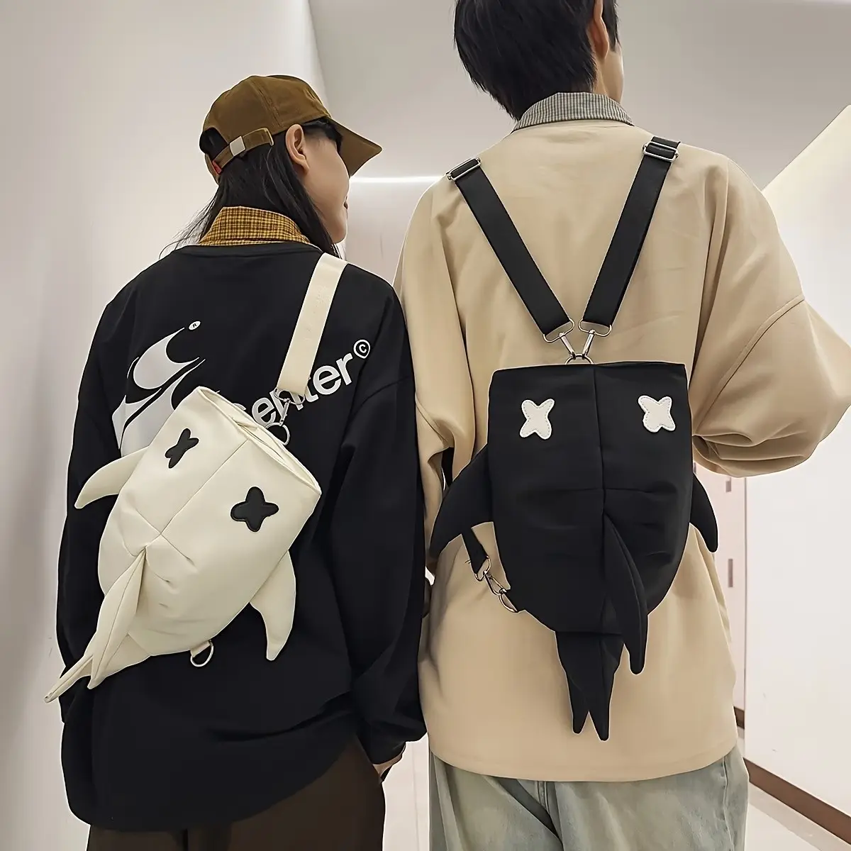 Unisex Shark Design Backpack, Lightweight Waterproof School Bag, Multi-Pocket Travel Bag, Perfect Gift for Teens & University Students