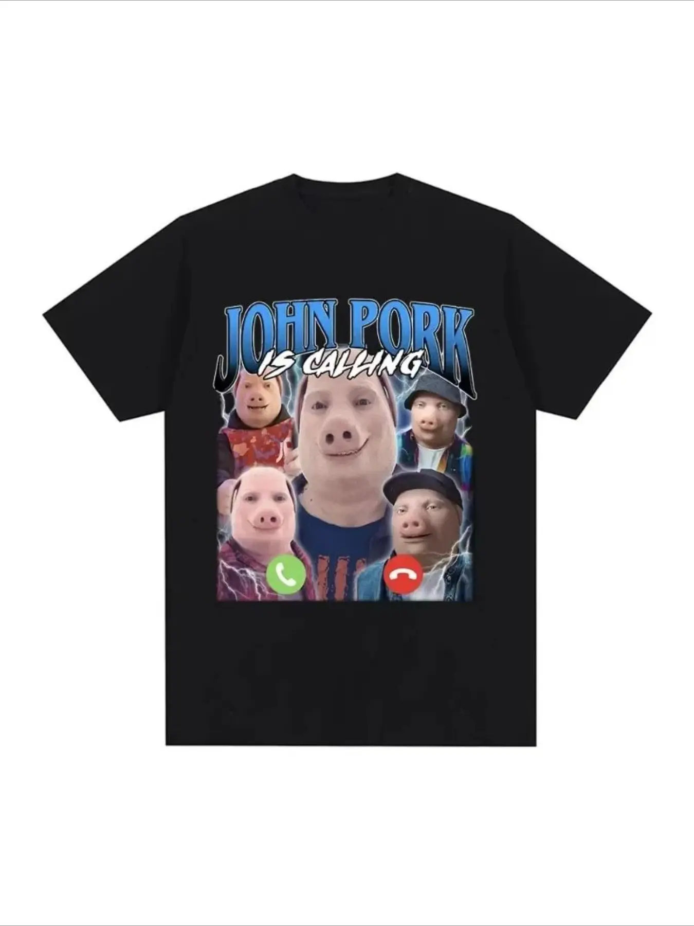 Funny Pig Pattern T-Shirt, Casual Loose-Fit Long Sleeve Top, Unisex Breathable Sweatshirt for All Seasons, Outdoor Sports Wear