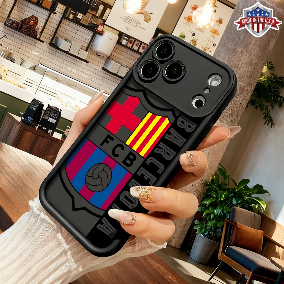 Cool Soccer Club Crest Stripe Pattern Aesthetic Case for iPhone 17 16 15 14 Pro Max 13 12 11 XR XS Plus Air Slim Shockproof Anti Drop Protective Durable TPU Cover