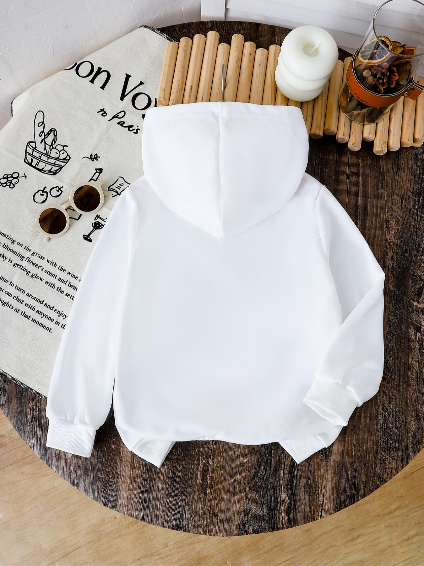 Boys' Casual Fashion Comfortable Letter Print Tee, Micro-Elastic Fabric, Perfect for Spring & Fall Seasons, Cute Graphic Tee, Graphic Print Hoodie