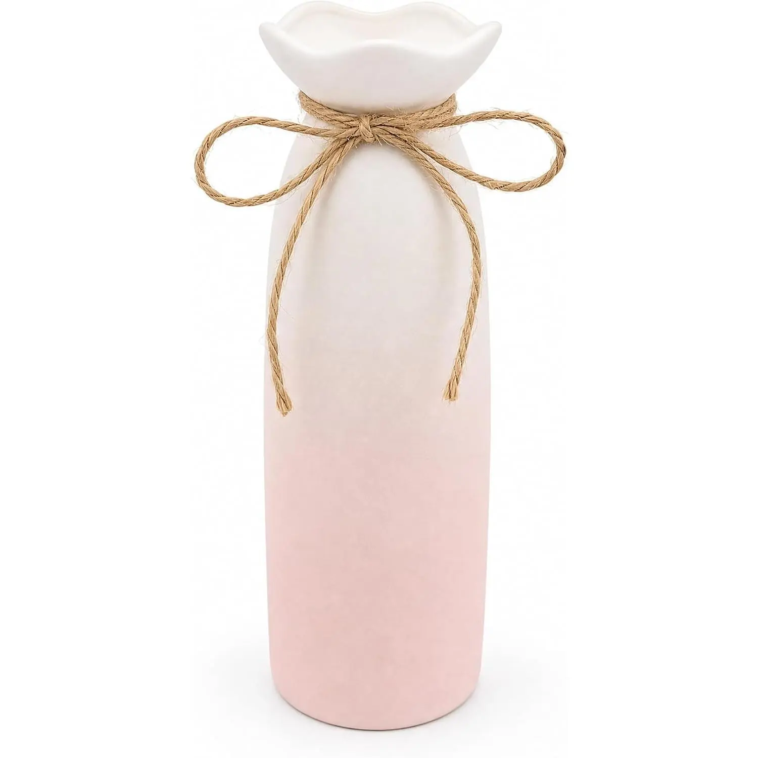 Gradient  Ceramic Bow Vase - Minimalist Flower Decor for Modern