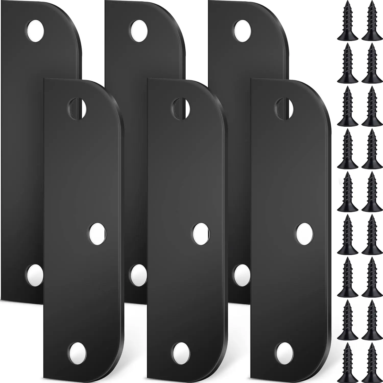 6 Set Door Hinge Filler Plates Kit, 3.5 Inch with 5/8 Inch Stainless Steel Hinge with Matching Screws, Blanks Metal Door  Filler Cover Plate Shims Spacer
