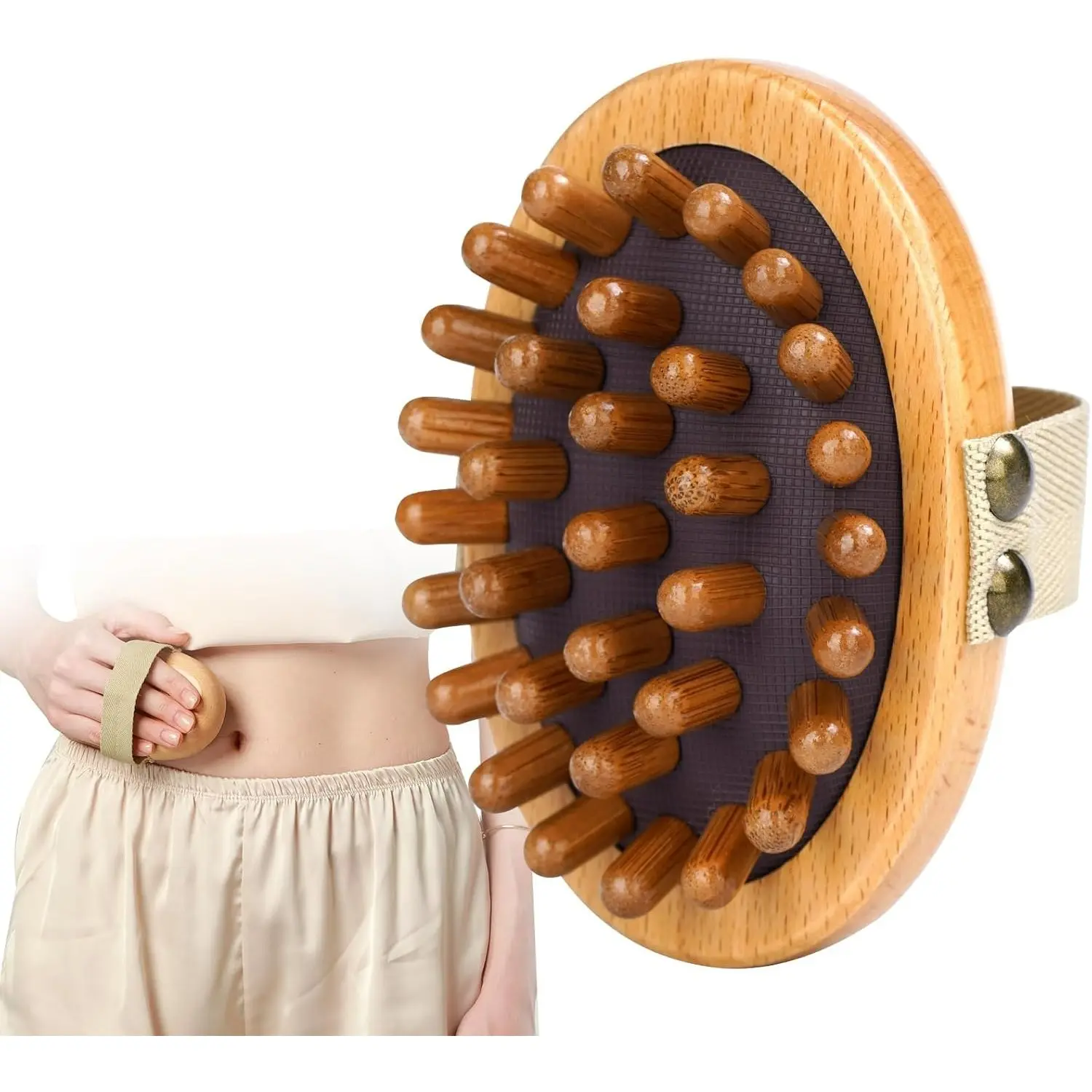 Wooden Massage Tool for Abdominal Fat Reduction, Wooden Meridian Body Brush for Fat Removal, Lymphatic Drainage Massager for Body Sculpting