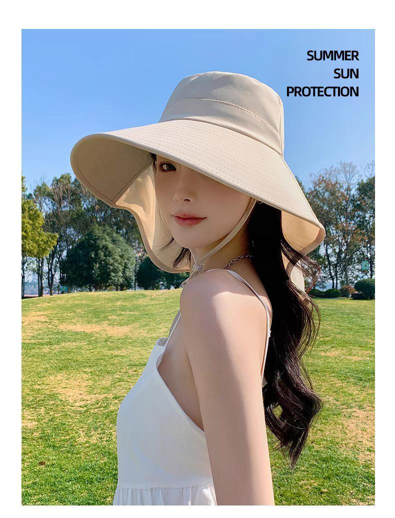 BIGWIG Women's Summer Large Sun Hat, Outdoor Hiking Fisherman's Hat, Summer Foldable Soft Hat, Wide Brim Hat, Fishing Hat, Neck Protection, Suitable for Beaches and Hiking