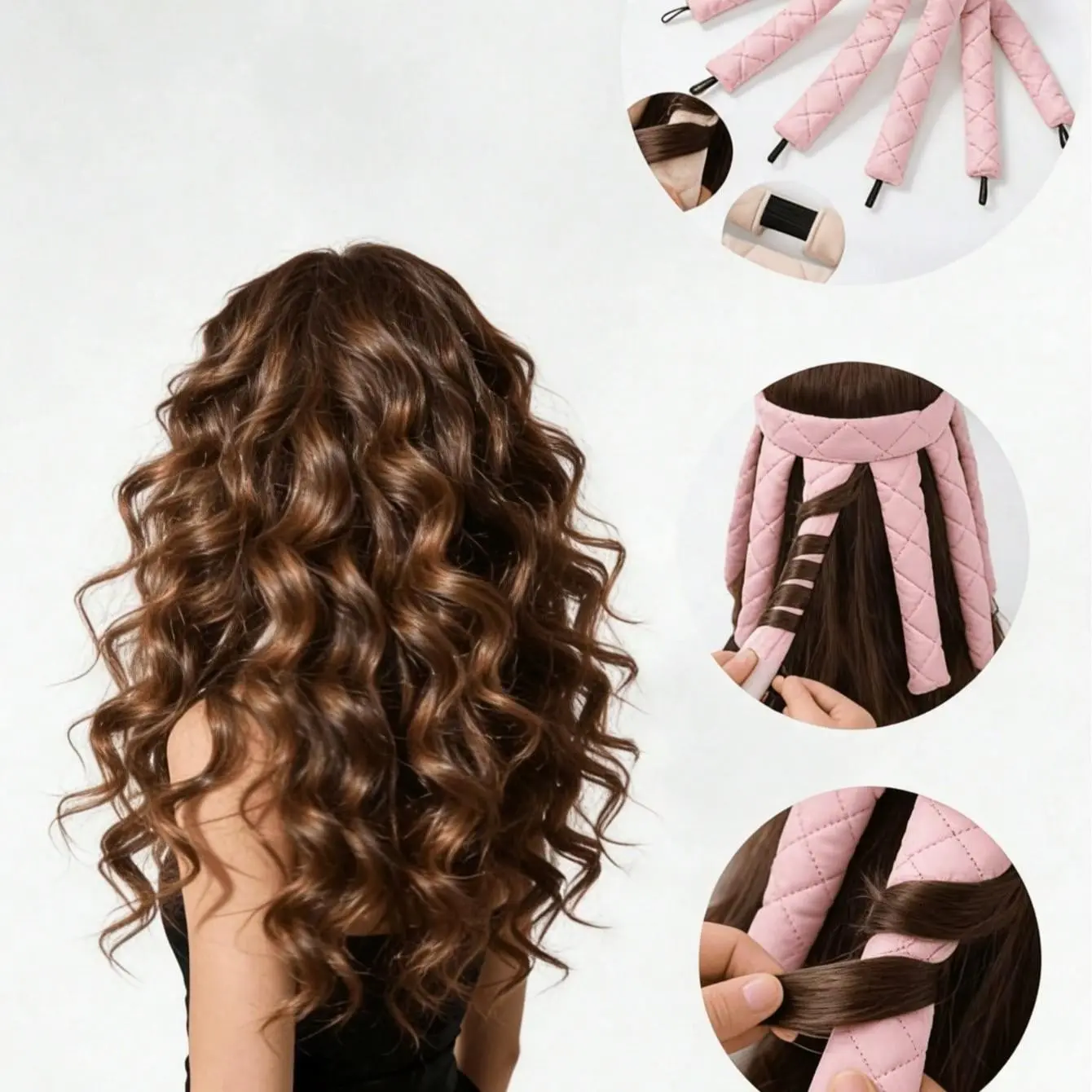 No Heat Curling Wand, Hairband Curler, Styling Tool Set, Convenient Hair Care, Sponge Curling Wand, Sleep Hair Care, Essential for Students, Heatless Hair Curler, Heatless Curls