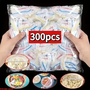 Disposable Food Freshness Wrap,300pcs/200pcs/100pcs Stretchable Clear Plate Cover, Multi-use Kitchen Cling Film, Fly Dust Proof Cover for Home, Restaurant, Picnic, Plastic Food Storage, Elastic Plates & Leftovers, Kitchen & Refrigerator Use Lids for Bowls