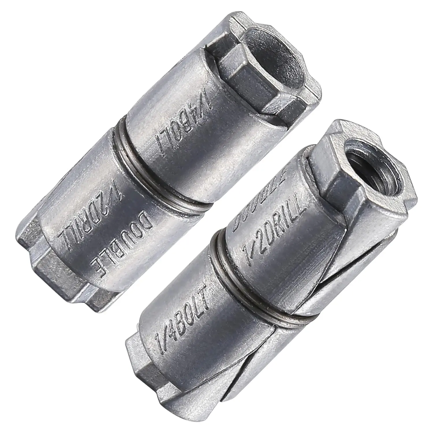 (25 pcs) 1/4x1-1/4 Outer diameter1/2 Double Expansion Anchor, Zinc Plated Double Expansion Shield Anchors, Double Expansion Shields,for Masonry, Concrete, Brick or Block