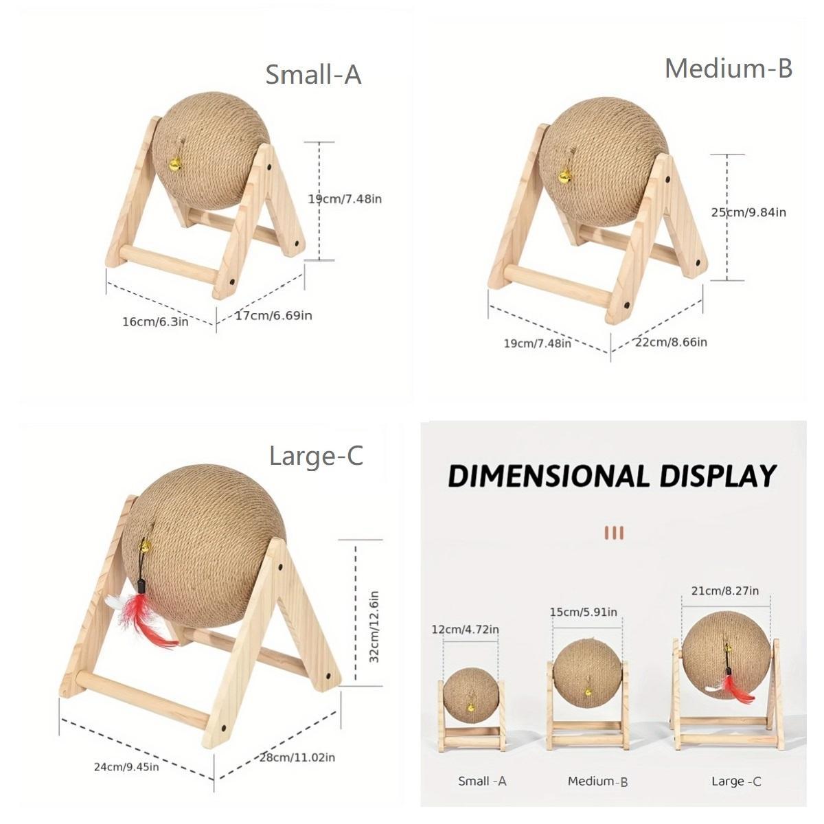 Durable Cat Scratching Ball with Stand, Flax Rope Cat Scratcher, Cat Scratching Toy, Pet Supplies, Interactive Cat Toy, Cat Furniture