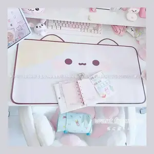 Kawaii Cute Ins Style Mouse Pad Original Cat Oversized Leather Waterproof Desk Pad Office Study Dormitory Computer Keyboard Pad