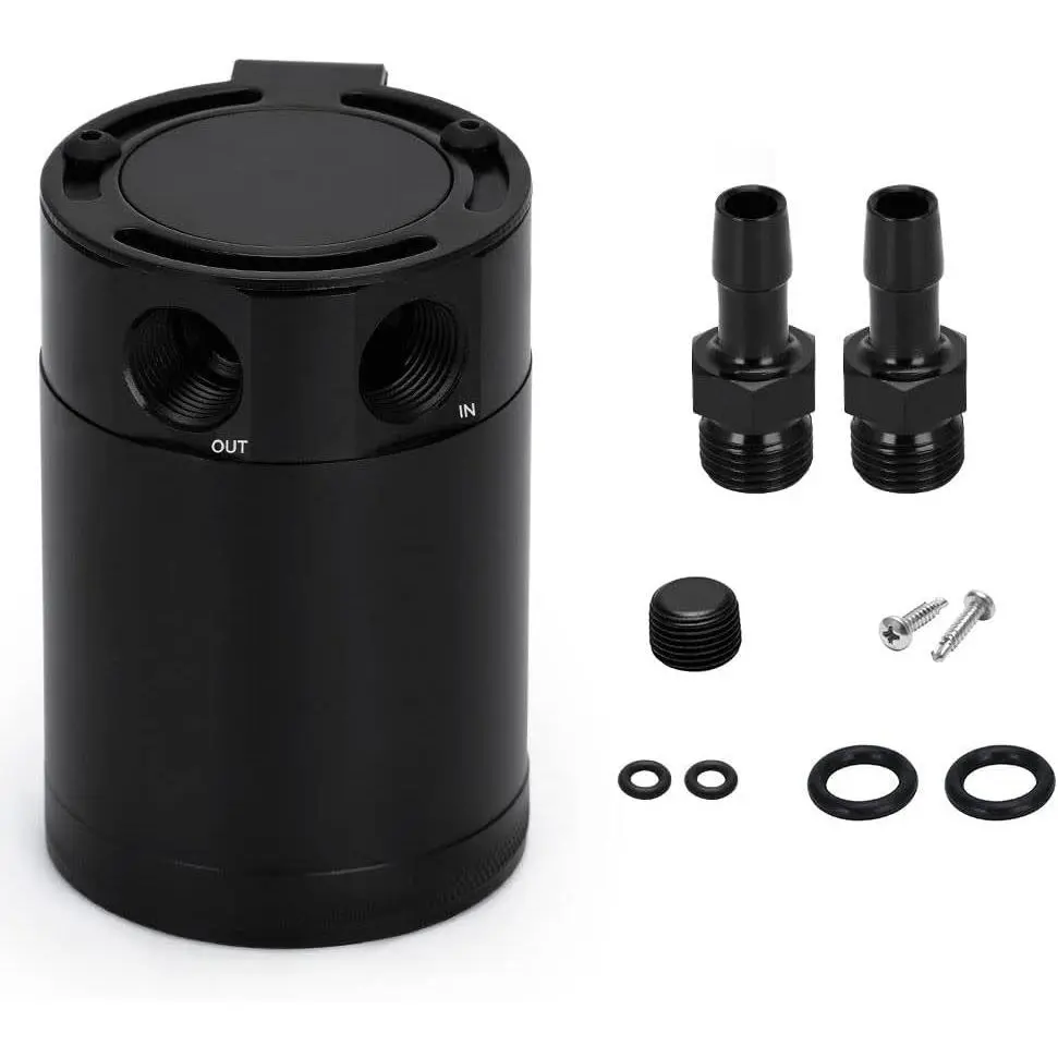 Oil Catch Can Kit Universal 2 Port Aluminum Oil Separator Reservoir Tank