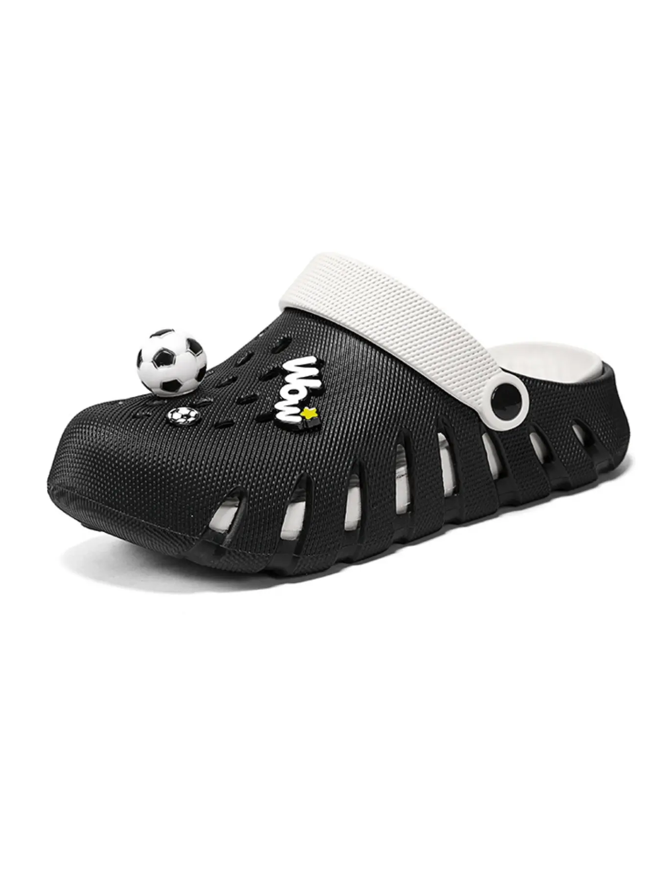 Football Theme Sandals, Breathable Long Slot Design, Quick-Dry, Comfortable Sole, Ideal for Sports, Beach, Shopping, Summer Activities