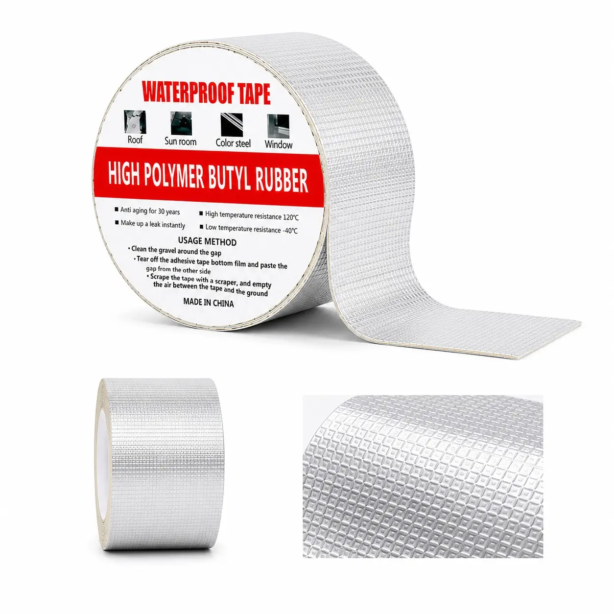 Butyl Waterproof Seal Tape, 10cm/3.9IN X 5m/10m, Strong Adhesive Rubber Strip, Ideal for Roof Leak Repair, Pipe Sealing, Weatherproofing