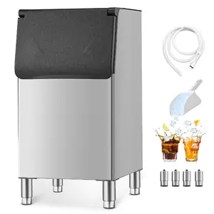 VEVOR Commercial Ice Maker Storage Bin, 500LBS Capacity Ice Bin, Stainless Steel Ice Storage Bin with Filter and Adjustable Anti - slip Rubber Feet, Suitable for Restaurant Hotel and Beverage Shops