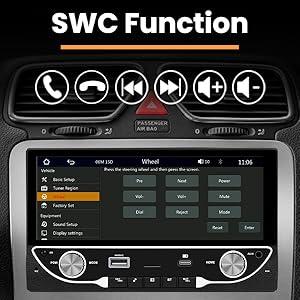 Hikity Double Din Car Radio with Wireless CarPlay Android Auto, Auto Radio with Bluetooth Hands-Free 6.86 Inch Touch Display Radio support DVR FM/EQ/AUX+Rear View camera