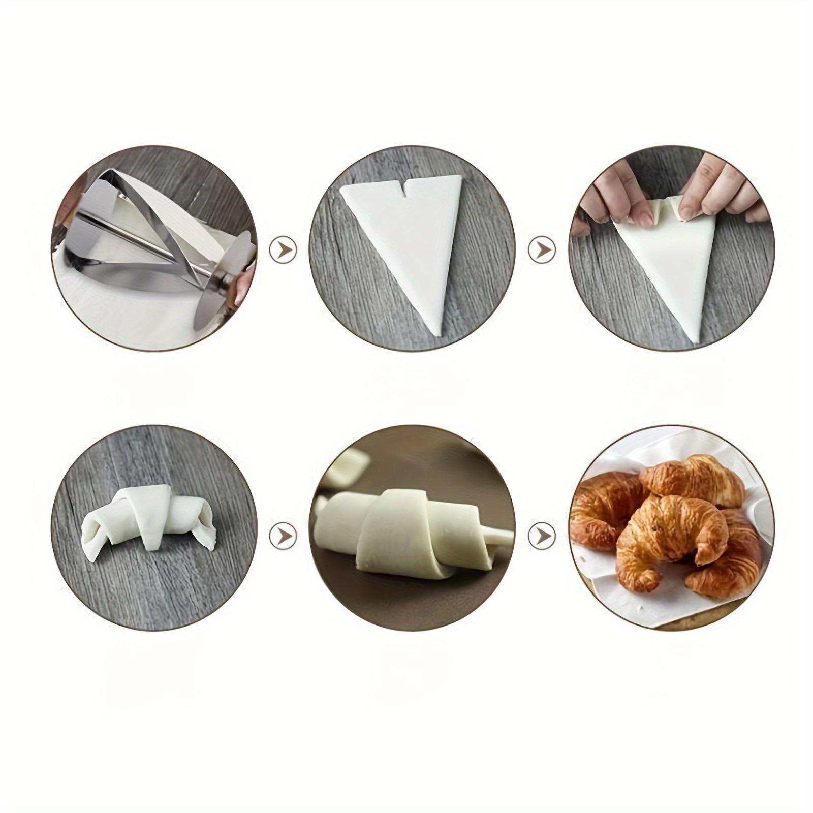 HANYUE Stainless Steel Roller Dough Cutting Tool, Special Croissant Baking Tool