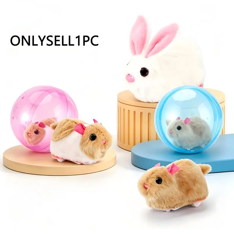 Electric Rolling Hamster Ball Toy, Smart Rabbit Squirrel Interactive Ball, Automatic Rotation Fun Toy for Kids Aged 3+, Indoor Outdoor Play, Gift Idea