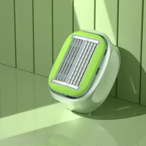 Cute Green Mini Body Hair Removal Razor for Ladies, 6 Blade Safety Shaver with Moisturizing Strip, Travel Portable Manual Shaving Tool for Daily & Trip Use, Body Care