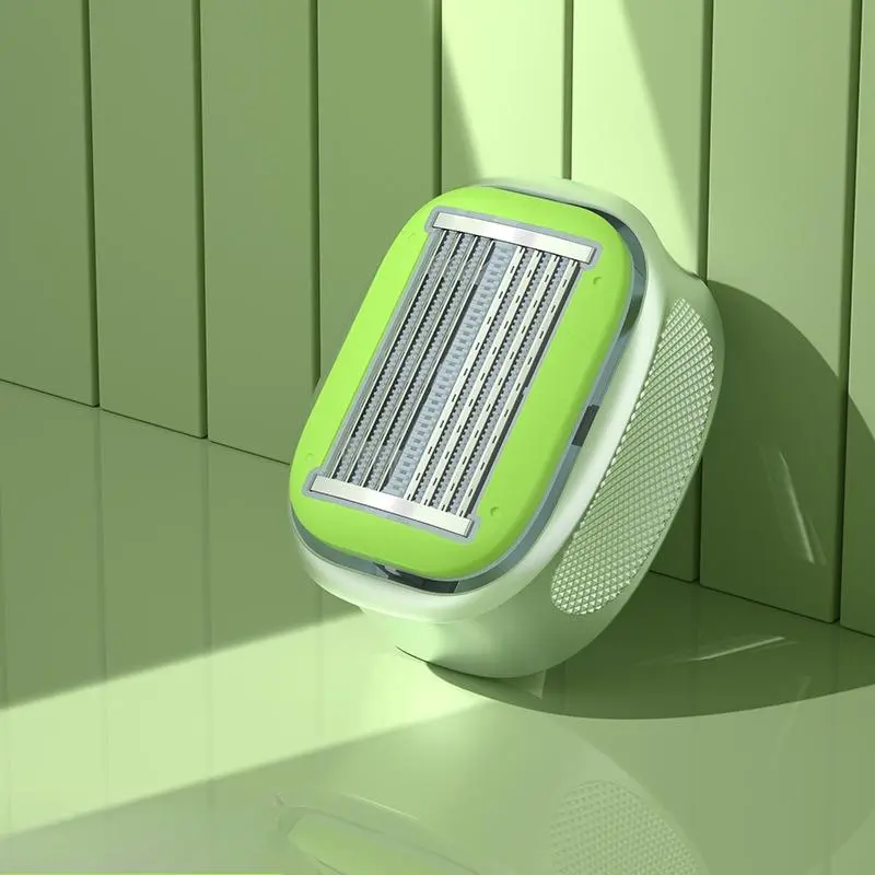 Cute Green Mini Body Hair Removal Razor for Ladies, Easy Hair Removal 6 Blade Safety Shaver with Moisturizing Strip, Travel Portable Manual Shaving Tool for Daily & Trip Use, Body Care