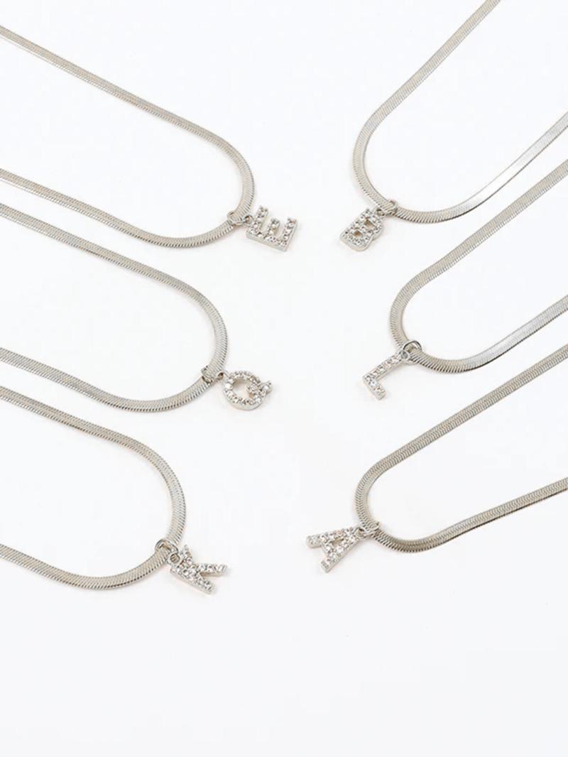 Fashion Letter Design Pendant Necklace for Women, Elegant Rhinestone Necklace, Fashion Jewelry for Party, Daily Clothing Decor, Trendy All-match & Exquisite Jewelry for Birthday Gift