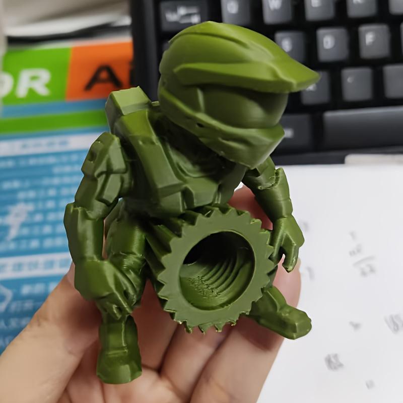 Halo Butt Master Toothpaste Squeezer 3D Printed Spartan Warrior Shape Daily Use Humor Gadget for Bathroom Toothbrush Organizer Unique Design Functional and Amusing