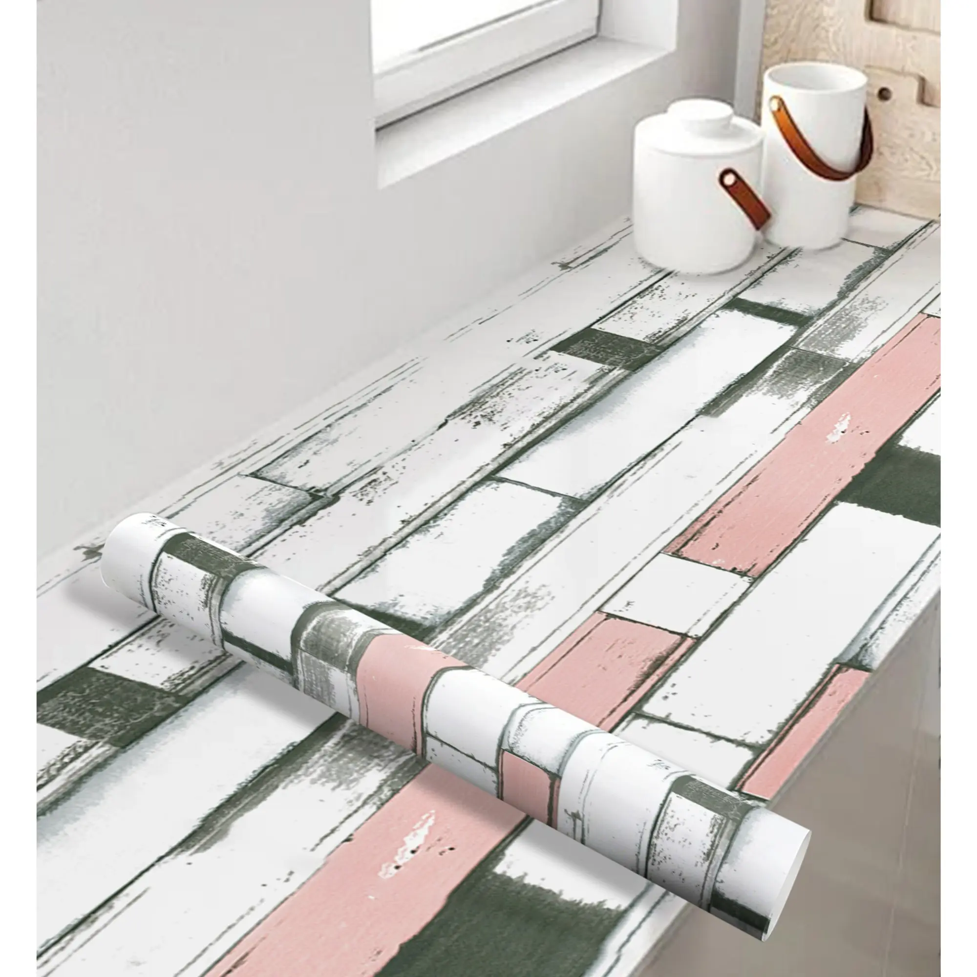 Self-Adhesive PVC Wallpaper Roll, Brick Texture, 3m/5m/10m, Easy Peel & Stick, Oil Resistant, DIY Home Decor, Wardrobe, TV Background Wall