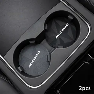 For Accord 2pcs Universal Car Cup Holder, Geometric Diamond Texture, Anti-Slip & Scratch-Resistant, Easy Clean, Interior Decoration Accessory