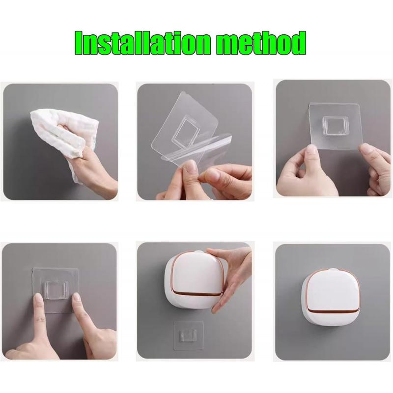 Wall Mounted Soap Dish, Soap Rack, 2 Counts/set Punch Free Soap Bar Storage Holder,   Bathroom Supplies, Bathroom Essentials Accessories for Home Hotel Dormitory
