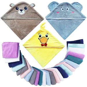 3 Pack Baby Hooded Bath Towel with 24 Count Washcloth Sets  Newborns Infants & Toddlers, Boys & Girls - Baby Registry Search Essentials Item - Bear, Elephant, Duck