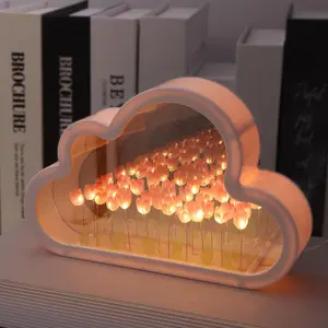 Lamp Cloud Night Light, Fully Assembled Infinity  Mirror, USB   Decoration Table Lamp, Aesthetic Room Decor Gifts for Teen Girls  ()