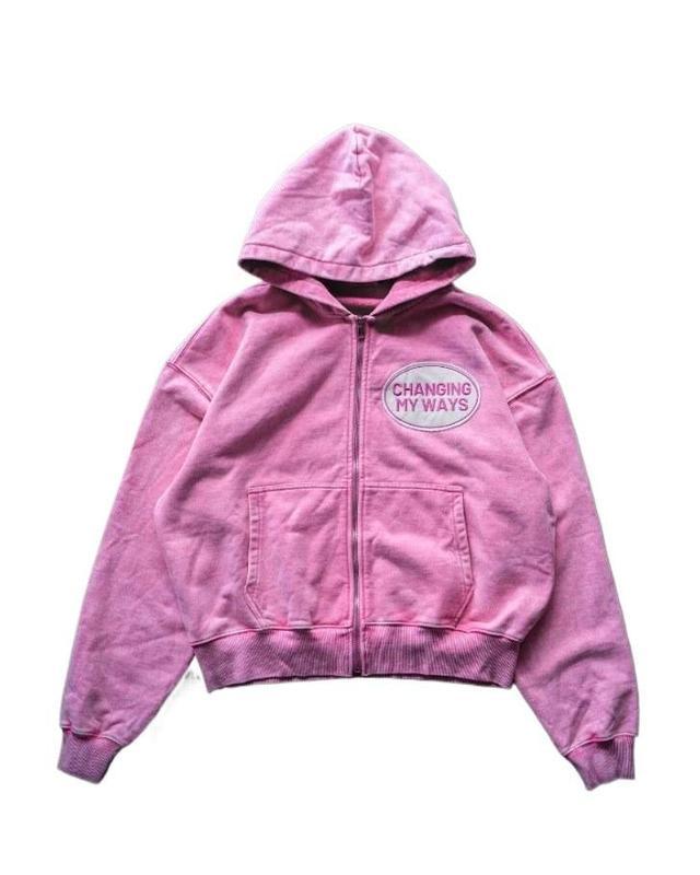 Fashion Trend New Solid Color Letter Patch Hooded Zipper Sweater Men  Hip Hop Vintage Harajuku Joker Couple Sports Hoodie Womenswear Clothes Suits Pocket Long Sleeve Casual Love Piece Style Streetwear Polyester Gamis
