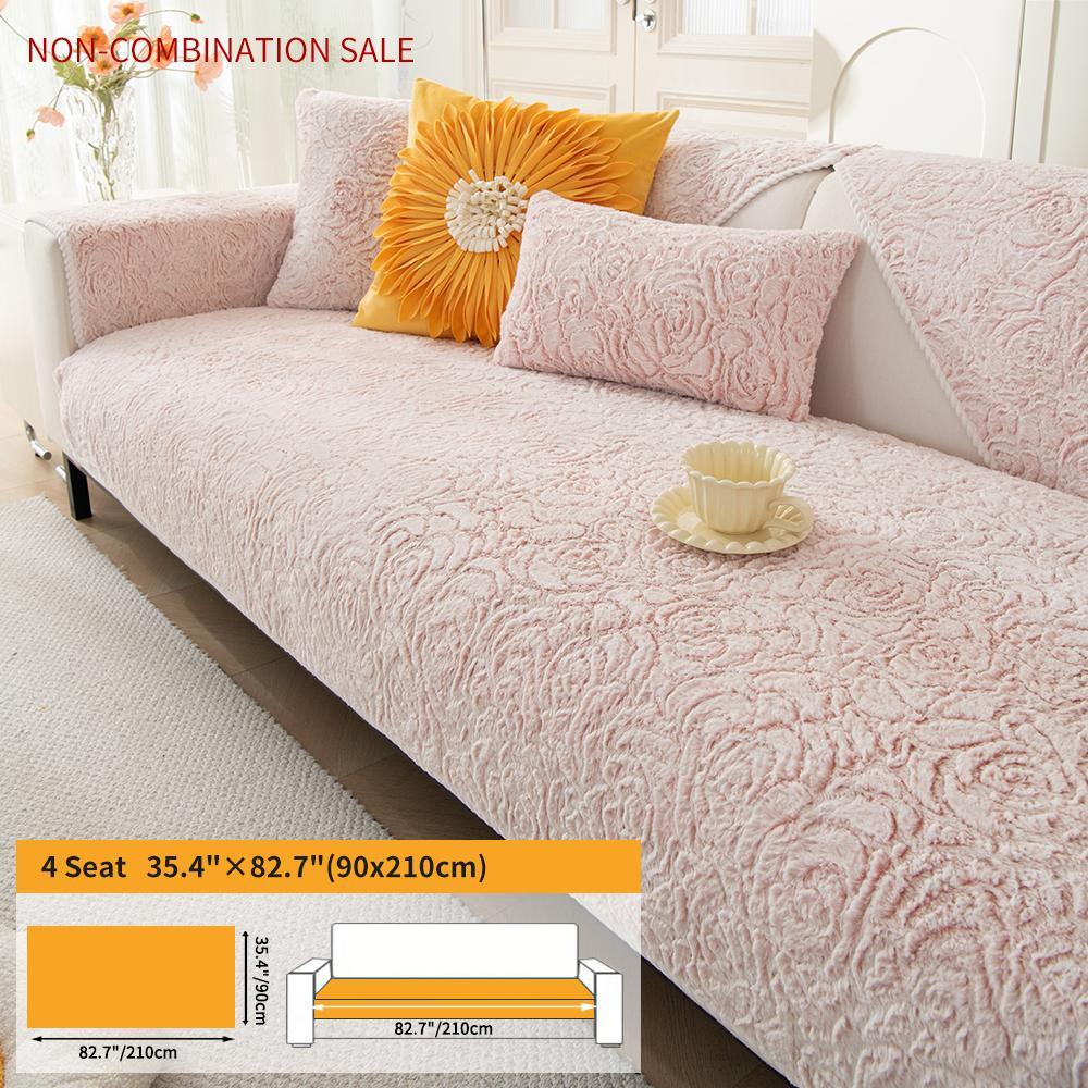 Solid Color Rose Pattern Sofa Cover, Elastic Sofa Slipcover, Couch Slipcover, 1 Count Soft Comfortable Sofa Cushion Cover, Non-slip Sofa Seat Cover, Sofa Protector for Home Living Room
