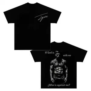 [Sale Up To 50%] Women's Ilia Topuria 'El Matador' Double-Sided Graphic Tee, UFC MMA Fighter Cotton Streetwear Top, Shadow Fighter Portrait Shirt, 'If God Is With Me' Quote Vintage Fan Merch Gift for UFC Fans