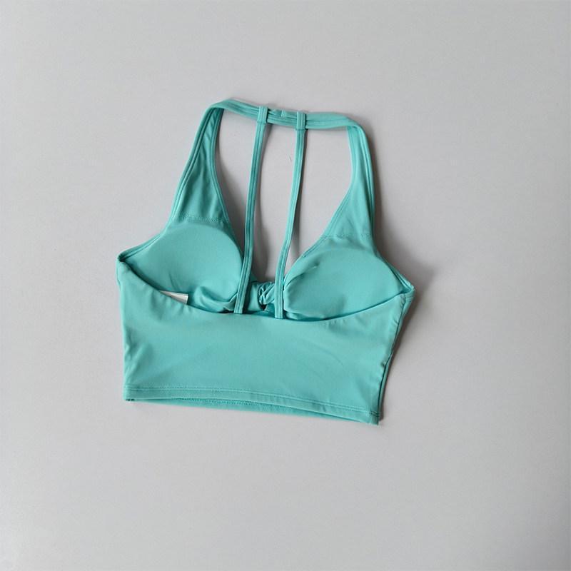 New Sports Bra Women's Fixed Push-up Twist Pilates Yoga Clothing Gym Beautiful Back Running Fitness Training Yoga Vest Tops