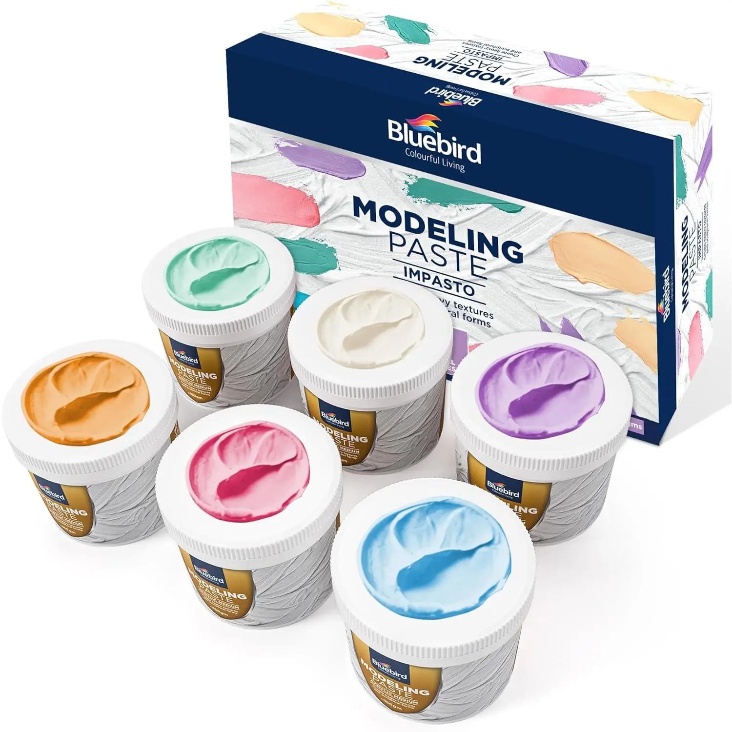 Colored Modeling Paste 6-Pack, 150GM/5.3 Oz Each Jar, Pastel Shades