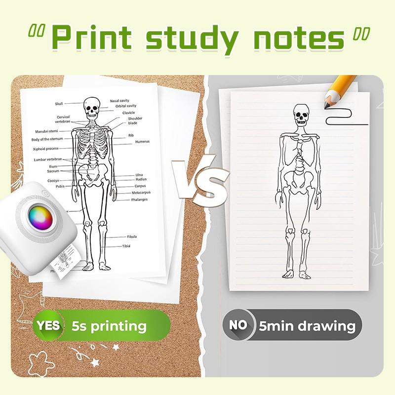 Mini Printer: Inkless Wireless Portable Design, Supports Photos Text Web Pages Bills, Perfect for Instant Printing Anytime Anywhere