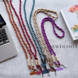 Color Twisted Crossbody Phone Strap, Long Strong Anti-Lost Lanyard for Men Women, Outdoor Hands-Free Cellphone Accessory