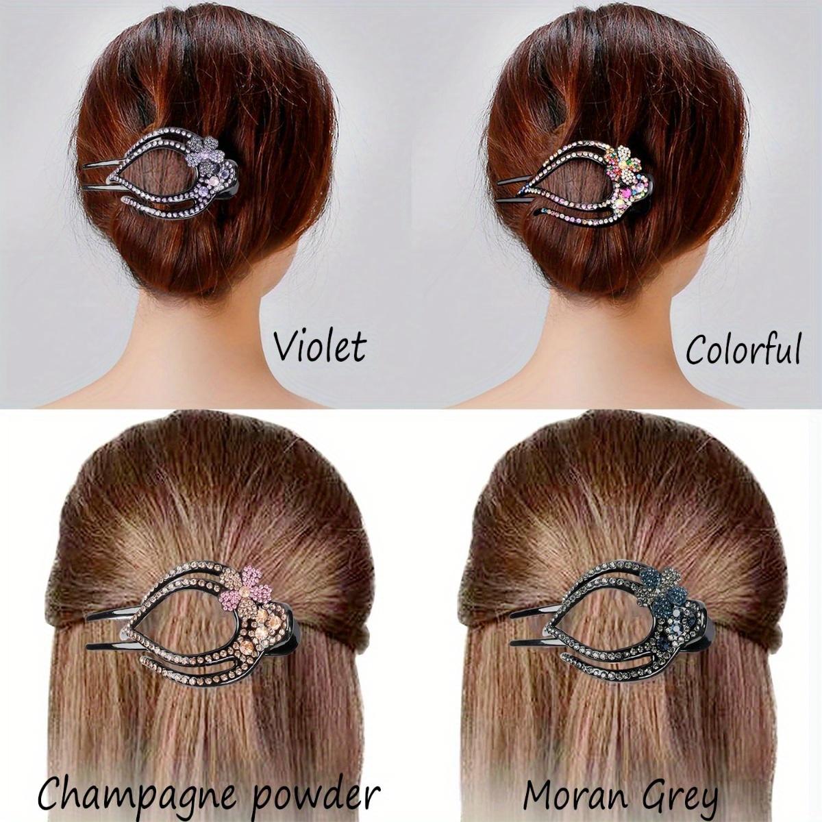 4pcs Korean style heart-shaped ponytail flower duckbill hair clip, suitable for Women's daily gatherings, banquets, festivals, parties, wearing as a gift and an affordable choice