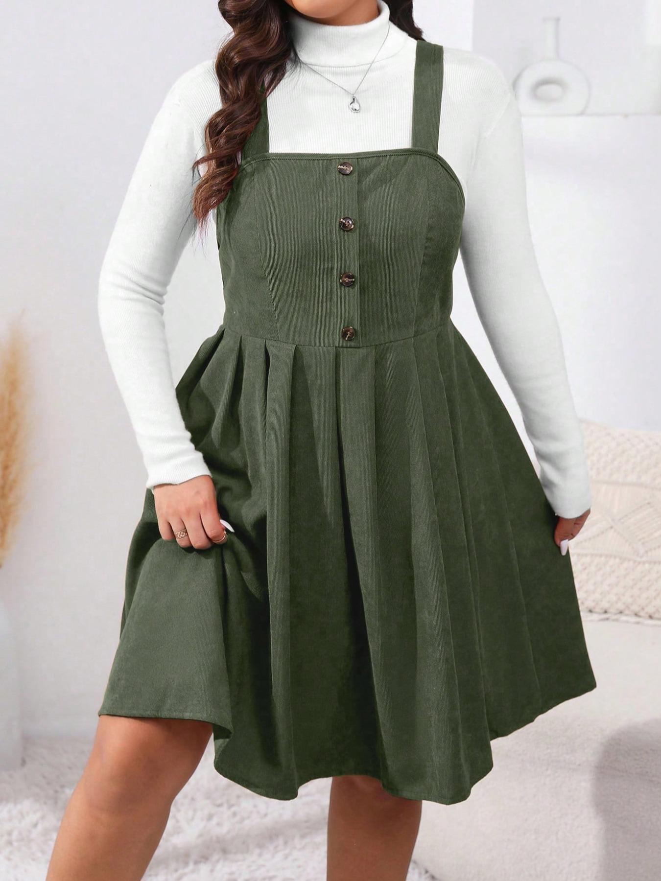 navy blue dress for baby girl Women'S Plaid Plus Size Fall Winter Adjustable Straps Casual Sleeveless Pinafore  Dresses with Pockets Brown XL