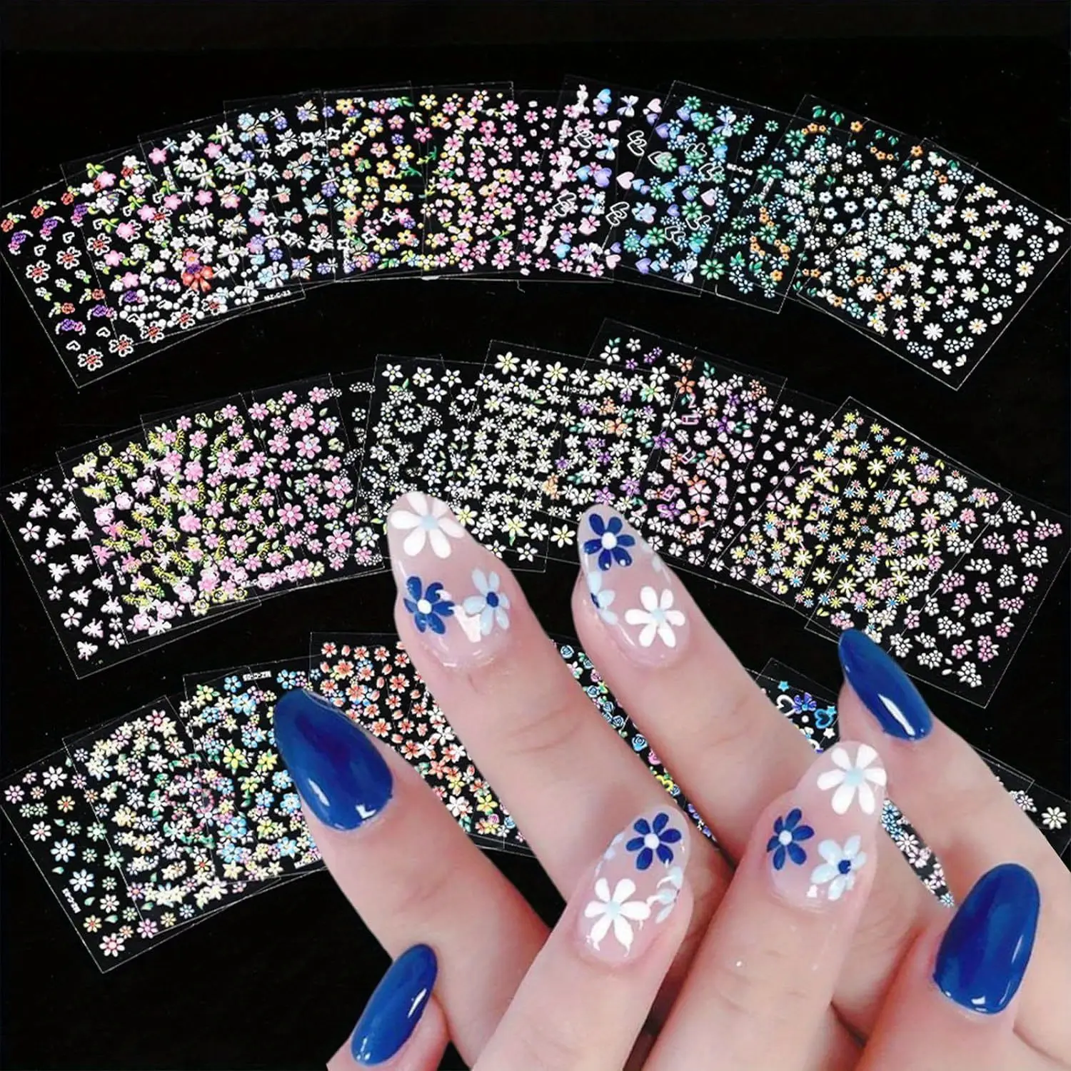 30Pcs 3D Mix Color Floral Design Flower Nail Art Stickers Decals Manicure Beautiful Fashion Accessories Decoration Nail Art Products