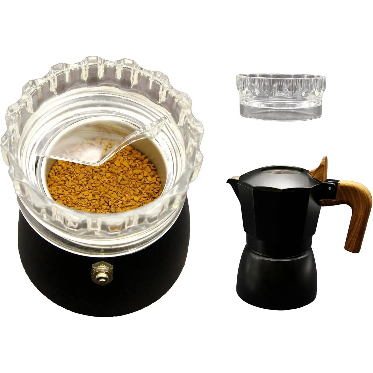 2-in-1 Moka Pot Dosing Ring & Coffee Distributor – Fits 4–6 Cup (300 ml) Moka Pots, Spill-Proof  Leveler & Clean Espresso Prep Tool