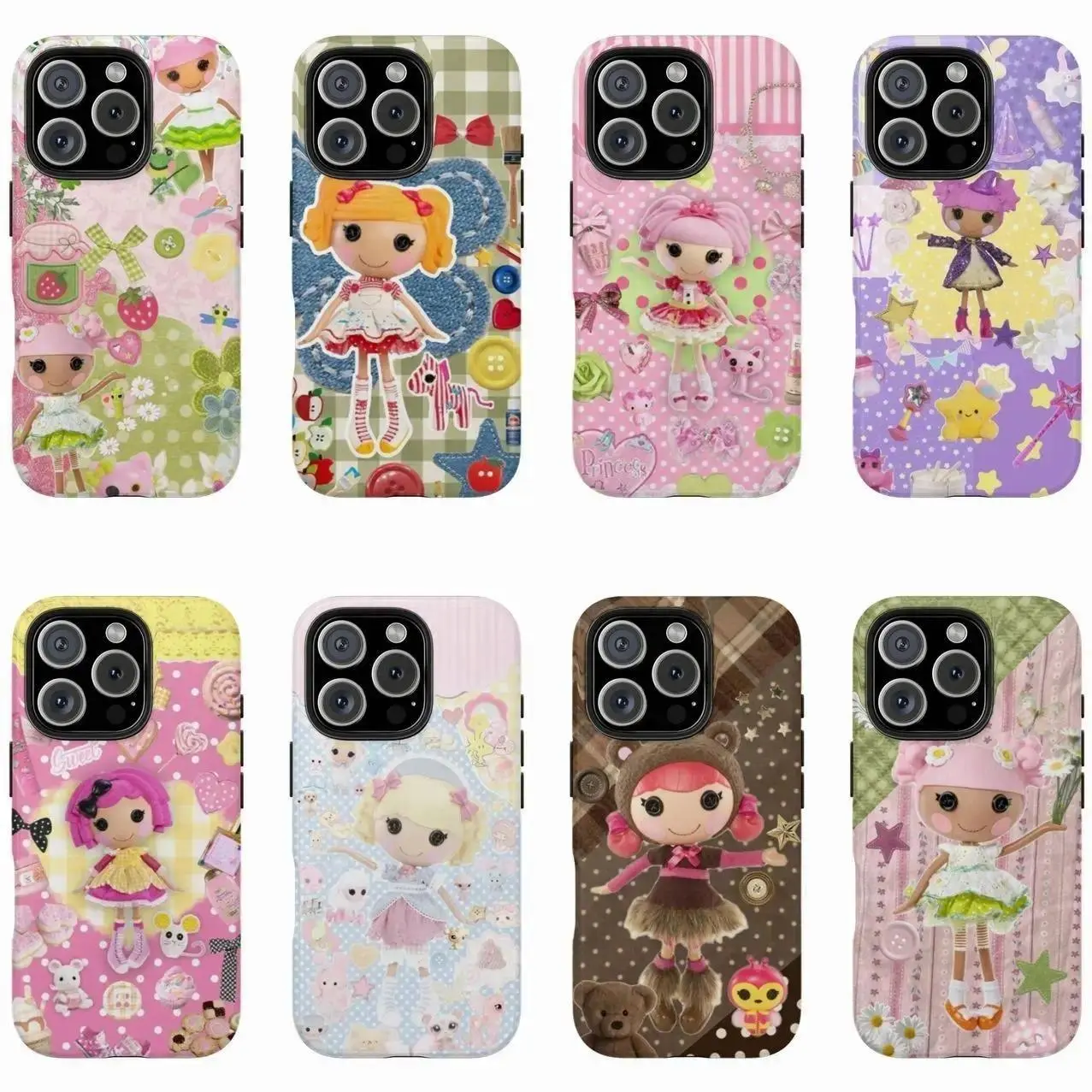 Lalaloopsy Phone Case — Polka Dot | Plaid Print Shockproof Protective Cover, Suitable for iPhone 17-11 Pro Max/Plus and  Samsung Galaxy S23-25