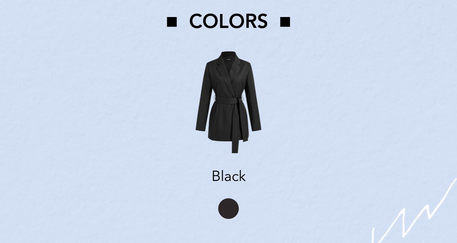 Cider [size 2-10] Jersey Collar Solid Long Blazer With Belt