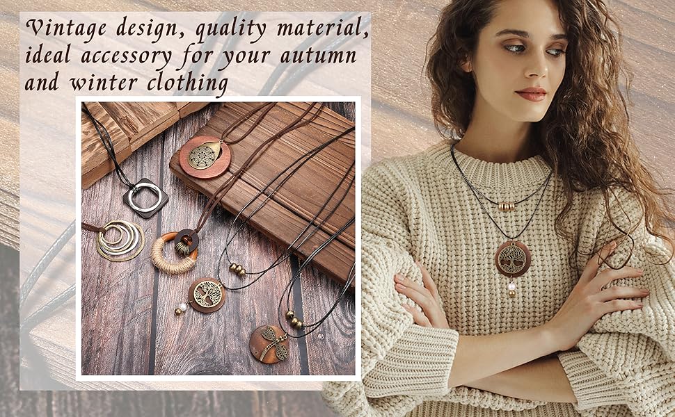 Adjustable 6Pcs Long Pendant Necklaces for Women Boho Vintage Wood Fall Sweater Necklaces Set Statement Feather Dragonfly Peace Sign Y Necklace Hippie Handmade Fashion Jewelry Accessories Adjustable 6Pcs Long Pendant Necklaces for Women Boho Vintage Wood Fall Sweater Necklaces Set Statement Feather Dragonfly Peace Sign Y Necklace Hippie Handmade Fashion Jewelry Accessories