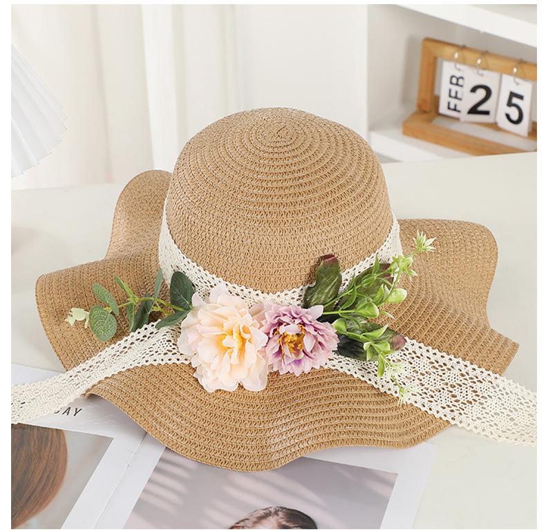 Summer sun hat, wide-brimmed straw hat, handmade, natural materials, DIY material kit