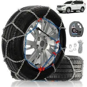 Snow Chains for Pickup  & SUVs Off-road, Heavy Duty Quick Fit & Easy Installation Snow Tire Chains, Portable   Tire Traction Chain, Set of 2 (HP2325)