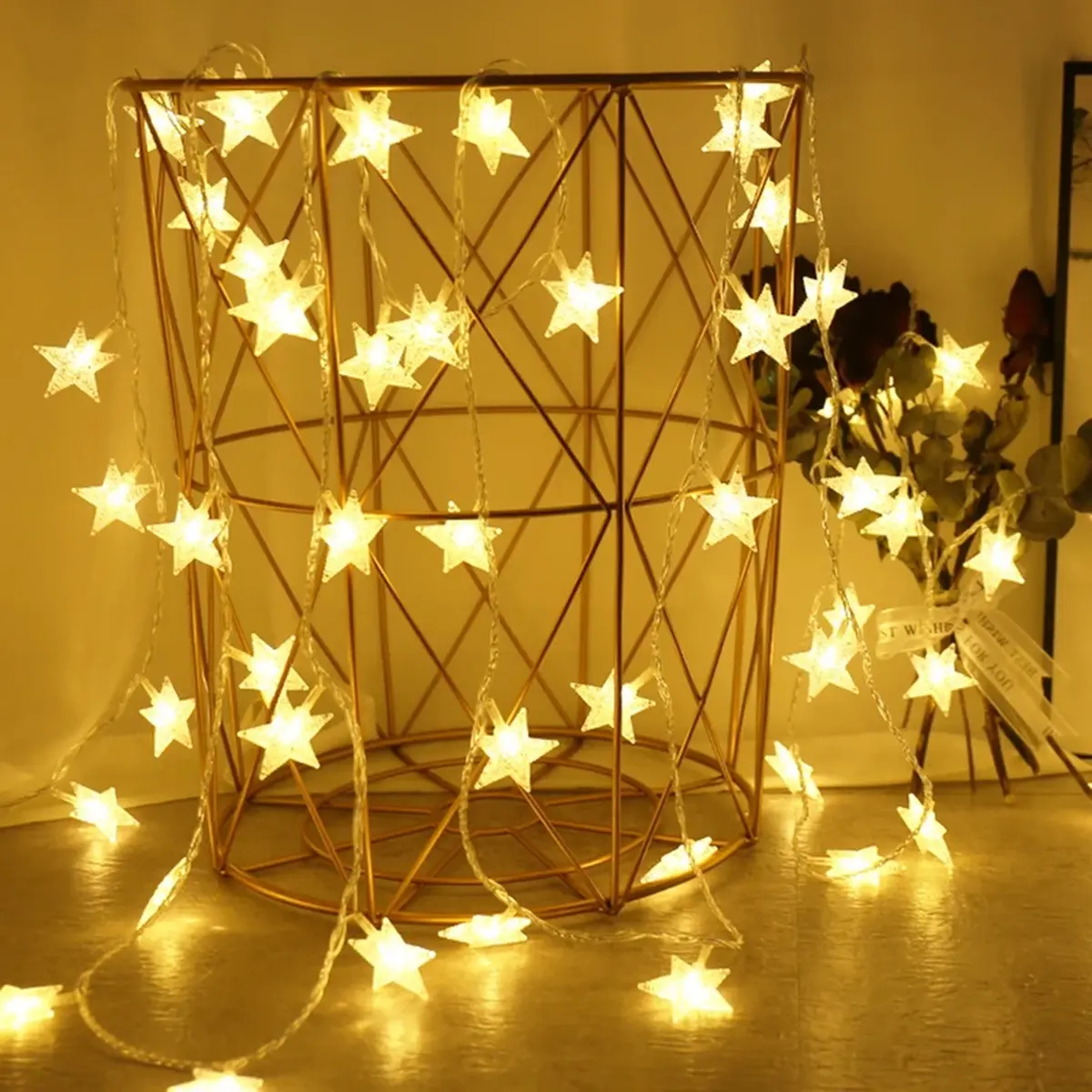 Lune Cove LED Star Fairy Lights Outdoor Chain Lights Garland Bulb String Lights Party Home Wedding Terrace Garden Christmas Decoration spooky lights string lights fairy lights porch yard window mantel haunted house Halloween party outdoor props