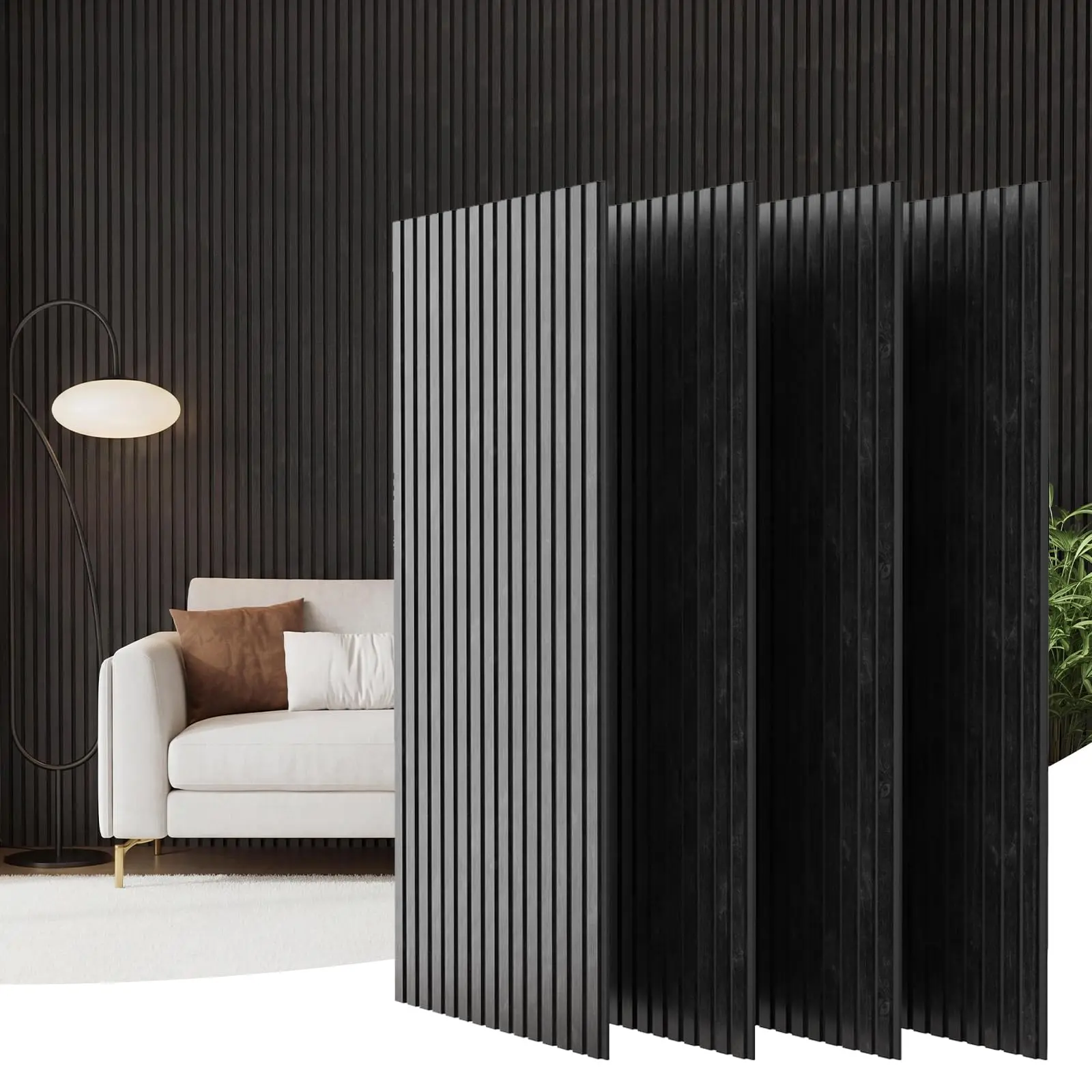 Sound Absorbing Wood Slatwall Acoustic Panels – 4 Pack – Echo Reduction & Noise Control – DIY Install – Perfect for Home, Bedroom, Living Room, Conference Room – Oak Color – 47.2 x 23.6 inches