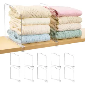 12 Pack 12in Height Shelf Dividers for Closet Organization, Clear Plastic Closet Shelf Dividers of Upgrade 12in for Maximizing Vertical Space Storage, Organizing Sweater, Jeans, Shirts, Bags