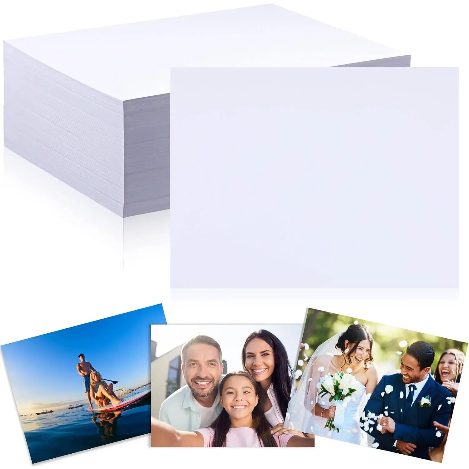 400 Sheets Photo Paper 8.5 x 11 in, Double Sided Glossy | 54lbs 9.5mil 200gsm Card Stock for Inkjet Printer, Making Photos Calendars Greeting Cards Invitations,  Prints